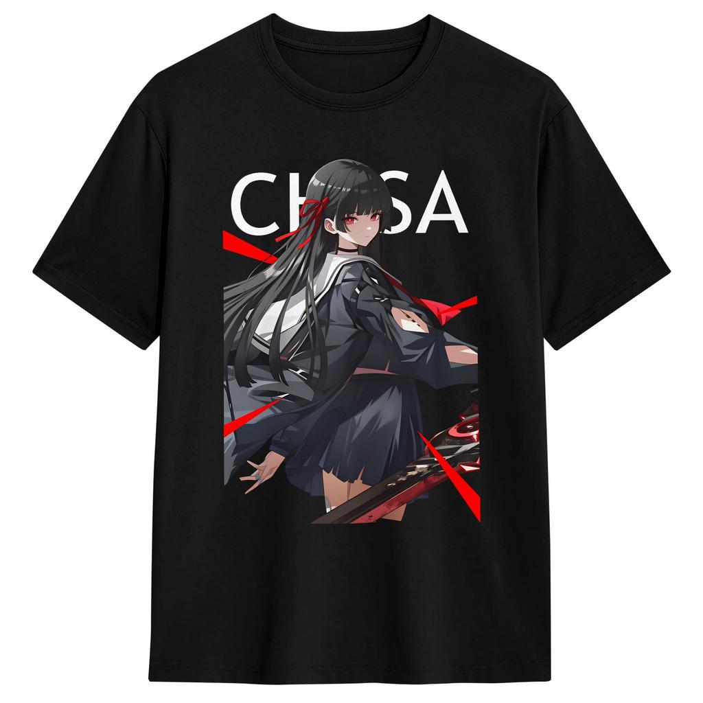 Wuthering Waves Characters Tshirts For Unisex Funny Pure Cotton Tees Round Neck Short Sleeve T Shirt Adult Tops