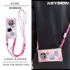 KEYSION Crossbody Strap Phone Case for HONOR X9c 5G Cute Cartoon Long Lanyard Mirror Shockproof Cover for Huawei Magic 7 Lite 5G