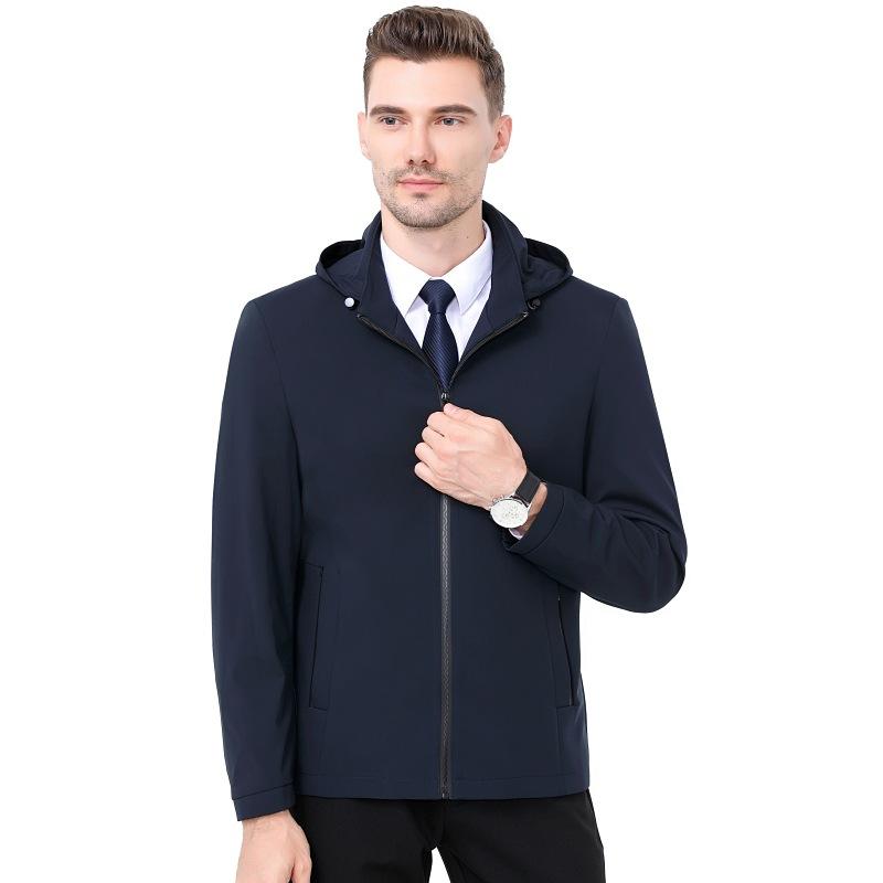 Куртки для мужчин среднего возраста, тонкие худи в стиле business casual для весны и осени, универсальные куртки из тутового шелка для пап среднего и пожилого возраста