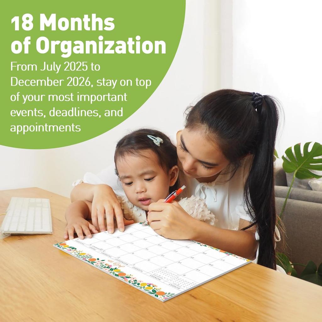 S&O Fruity Magnetic Fridge Calendar from July 2025-Dec 2026 - Tear-Off Refrigerator Calendar to Track Events & Appointments - 18 Month Magnetic