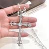 Luxury Gothic Crystal Cross Pendant: Retro European-American Y2K Punk Style Necklace