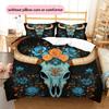 Cow Skull Pattern Bedding Home Decoration Birthday Gift (1 * duvet cover + 2 * pillowcase, without core)