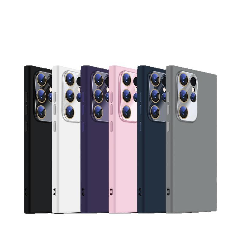 Подходит для Samsung S25 Ultra Чехол для мобильного телефона с ощущением кожи S24 Кристальная пленка для объектива A16 Жидкий S23 Силиконовый мягкий чехол A55