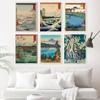 Vintage Japanese Landscape Poster Prints Wave Kanagawa Art Canvas Painting Wall Pictures For Living Room Oriental Home Decor