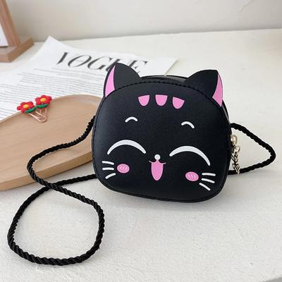 Сумка-портмоне Kawaii для девочек, мини-сумка на плечо из искусственной кожи с мультяшным котом, повседневная модная сумка для монет, компактная детская милая сумка на слинге, маленькая Bolsa