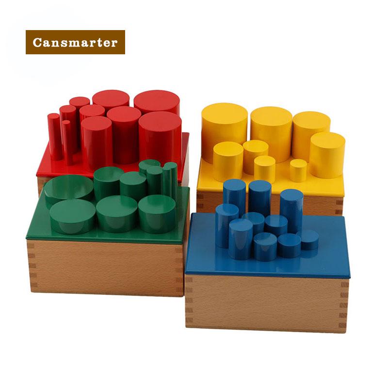 Монтессори Материалы Красочная Игрушка Непоседливые Малыши Обучение Обучение Цилиндры без ручек Бук Образовательные Игрушки для Детей