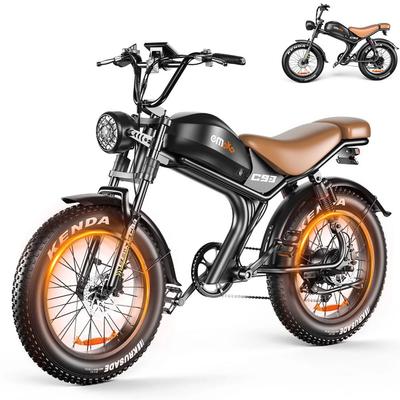 EMOKO C93-D 20" Фэт-электровелосипед для взрослых 2×1000 Вт 48 В 23 Ач, Цельное сиденье и электровелосипед с полной подвеской для внедорожников и горных райдеров