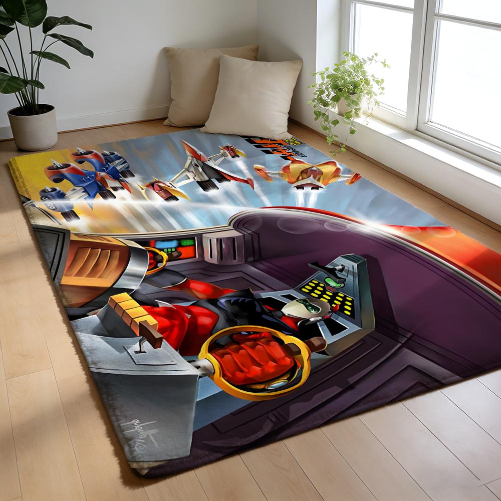 U-Ufo Robot Goldrake Floor Mat Soft Flannel Floor Mat Non-Slip Absorbent Rug For Home Bedroom Bathroom