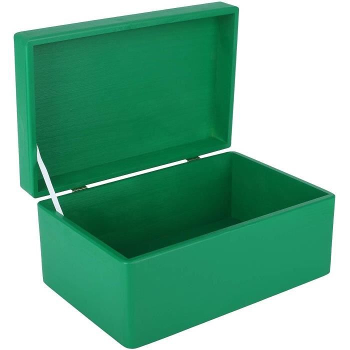 Зеленый деревянный ящик для хранения Creative Deco - 30 x 20 x 14 см - с крышкой