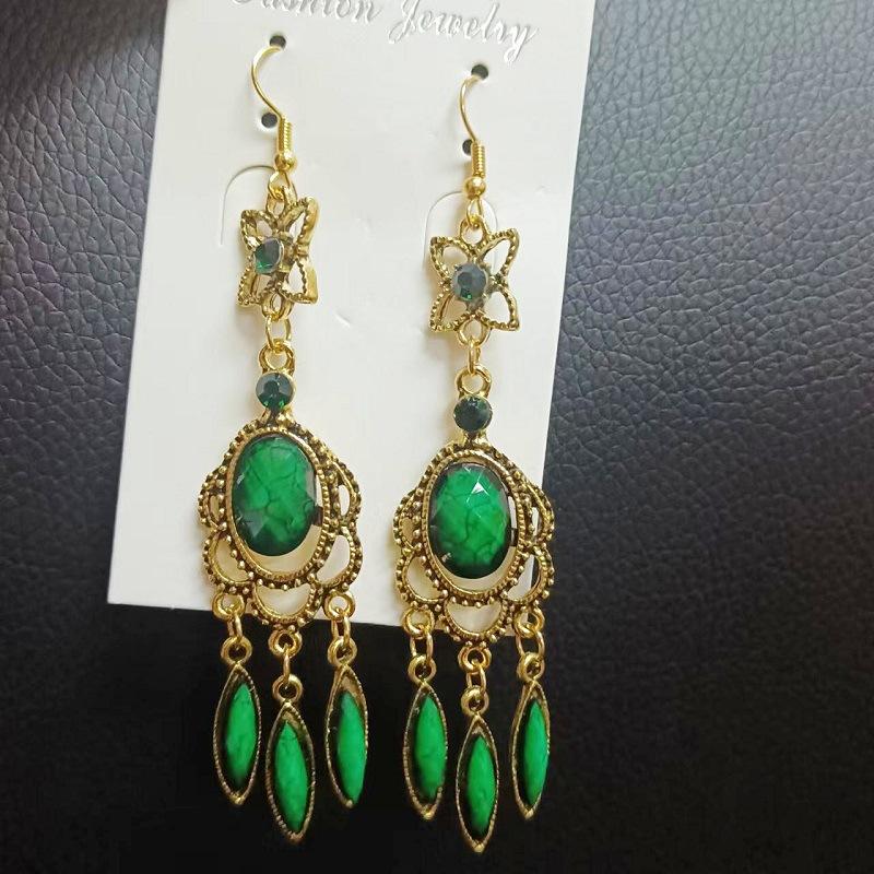 Ethnic Vintage Dangle Earrings for Women Tassel Waterdrop Earring Wedding Festival Jewelry Accessories