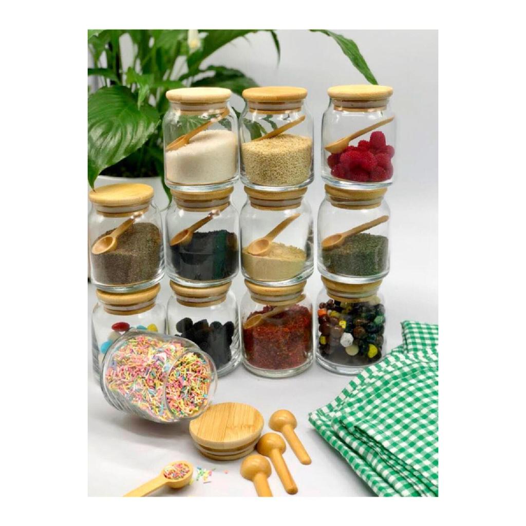 Маркированные 300 мл, 12 баночек и 12 мини-ложек для специй — набор специй из 24 штук