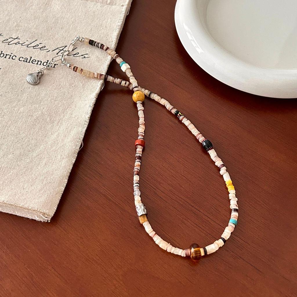 Ожерелье из натурального камня с бусинами для женщин - Роскошный чокер-цепочка на ключицу 2025