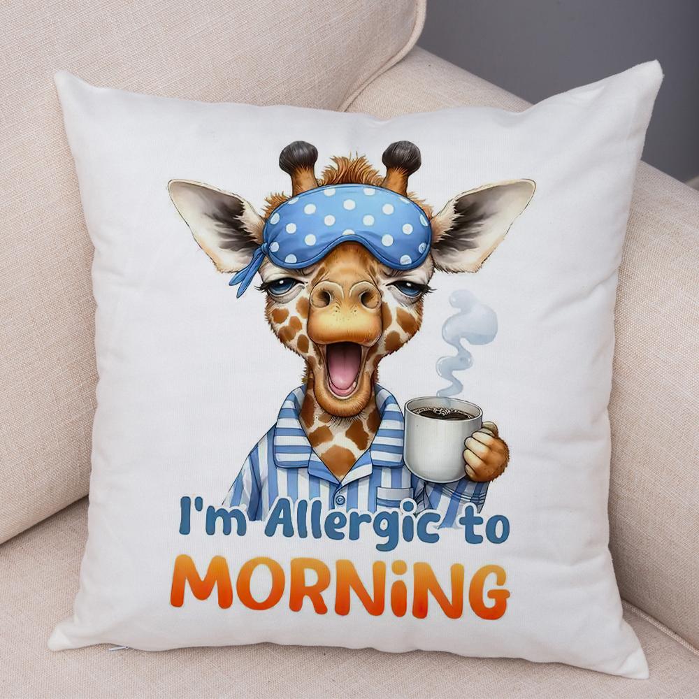 Smiling Monkey Pillowcase Double Print Do Not Disturb Sloth Cushion Cover Soft Plush Sassy Duck Pillowcase for Sofa Home Car
