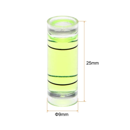uxcell Cylindrical Bubble Level, 9x25mm, Mini Bullseye Level for Camera Tripods, Telescopes, Workshops, Turntables, Picture Frames, Leveling, 6-Piece