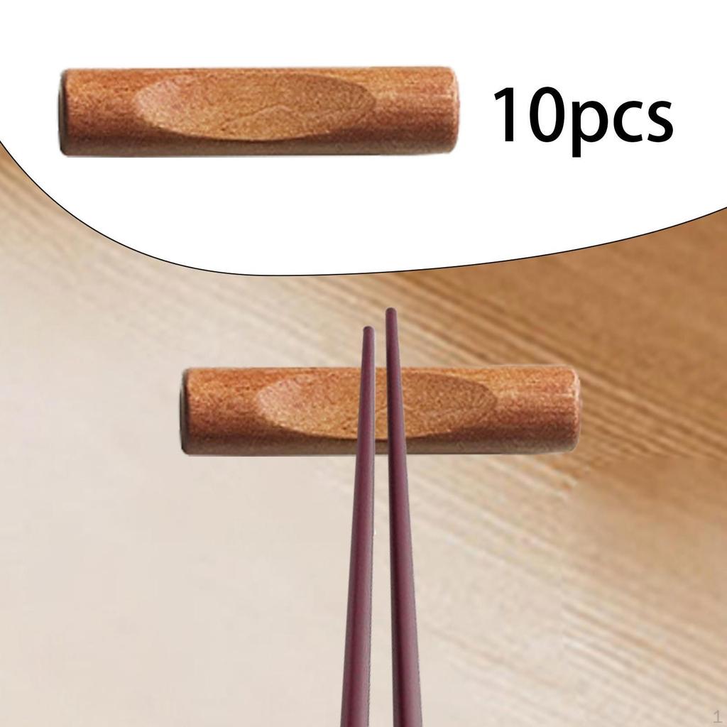 10 Pieces Wooden Chopstick Holders Rest Chopsticks Spoon for Fork