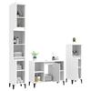 3 Piece Bathroom Furniture Set White Particleboard