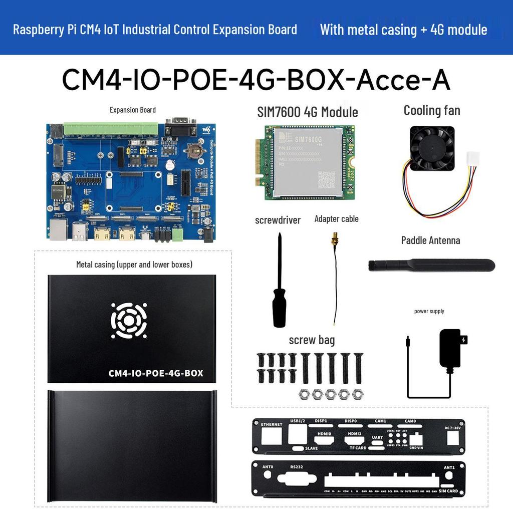 Raspberry Pi CM4 5G/4G IoT Industrial Control Motherboard.