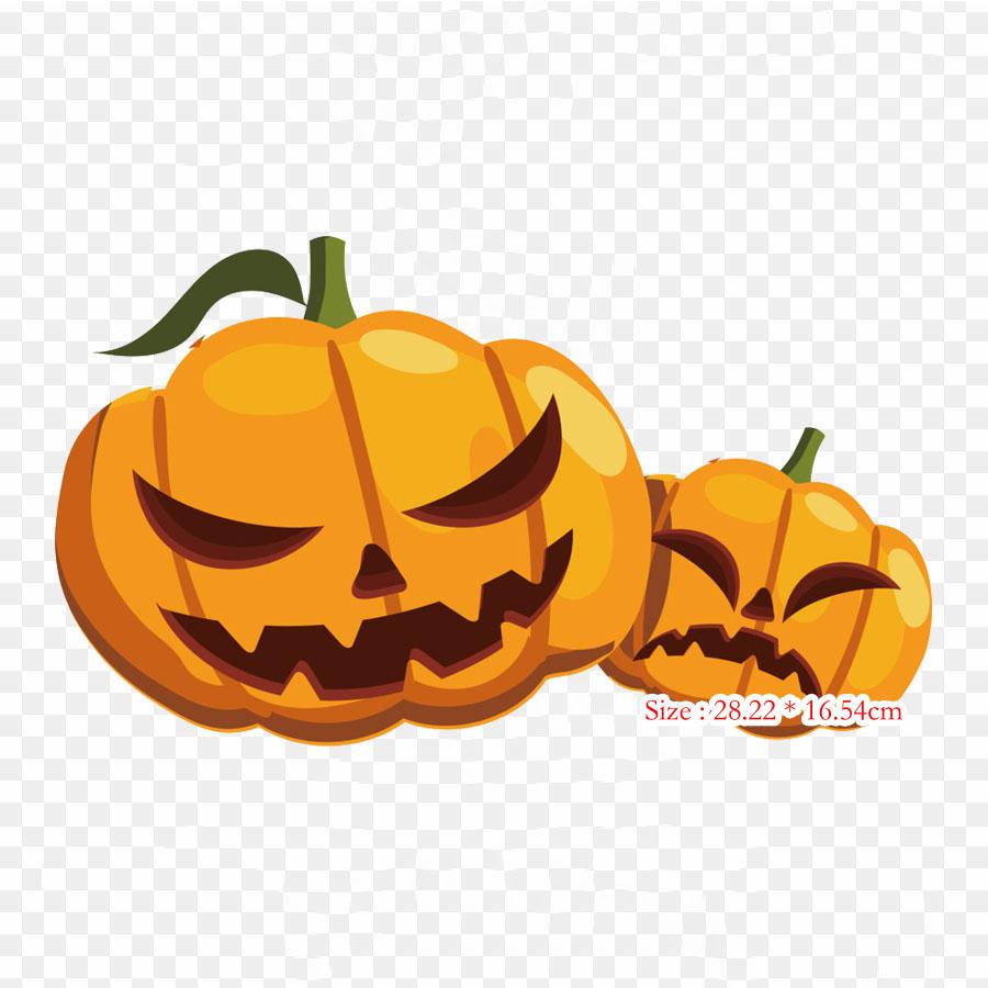 Halloween Pumpkin Stickers Pumpkin Jack O' Lantern Iron On Heat Transfer Printing Vinyl Patches Sticker for Clothes DIY Appliques Washable Patches