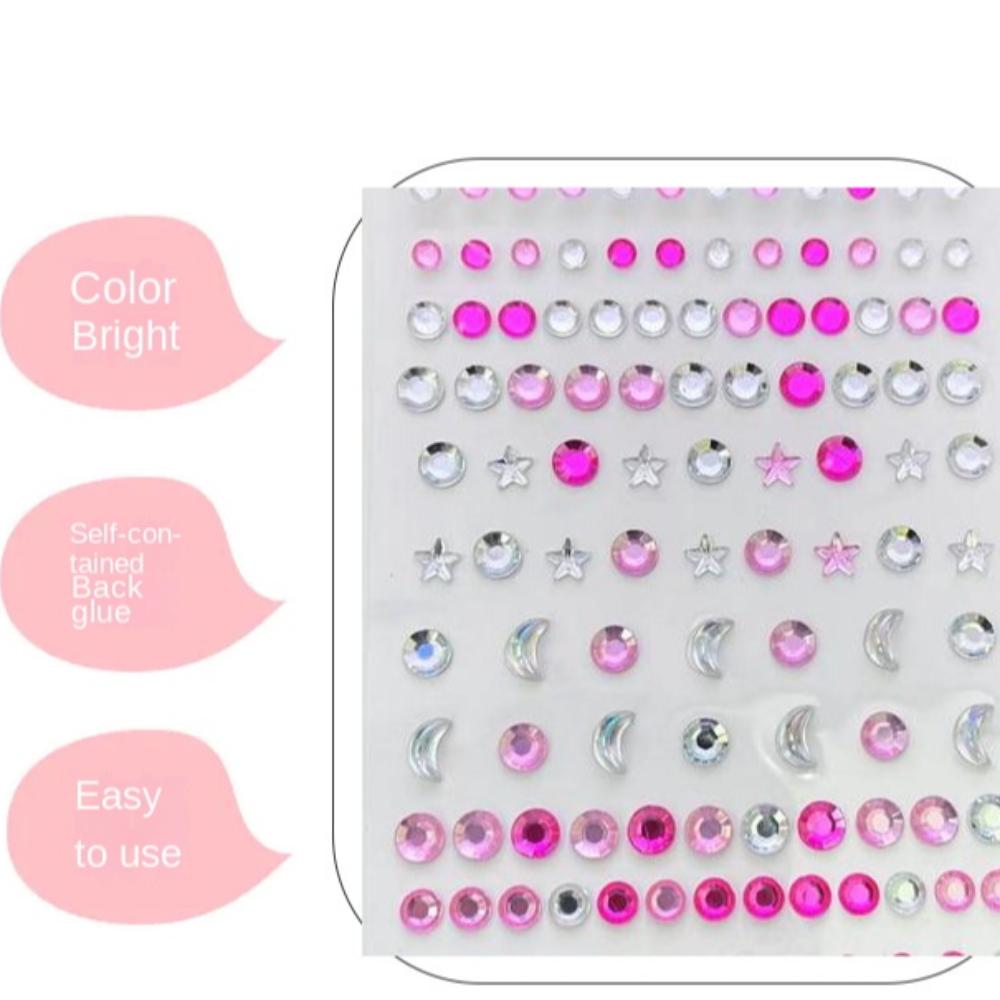 Moon Star Face Gems Self Adhesive Nail Art Decoration Stage Decoration Makeup Sticker