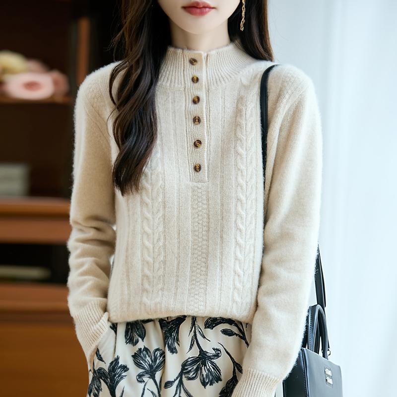 Женский кашемировый свитер Qinghe кашемир 30% кашемир 70% шерсть осенне-зимний пуловер теплый и модный