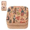 Винтажная пробковая шкатулка-органайзер для ювелирных изделий Bohemia Portable Earrings Storage Box Flowers Retro Collar Storage Case Display Travel
