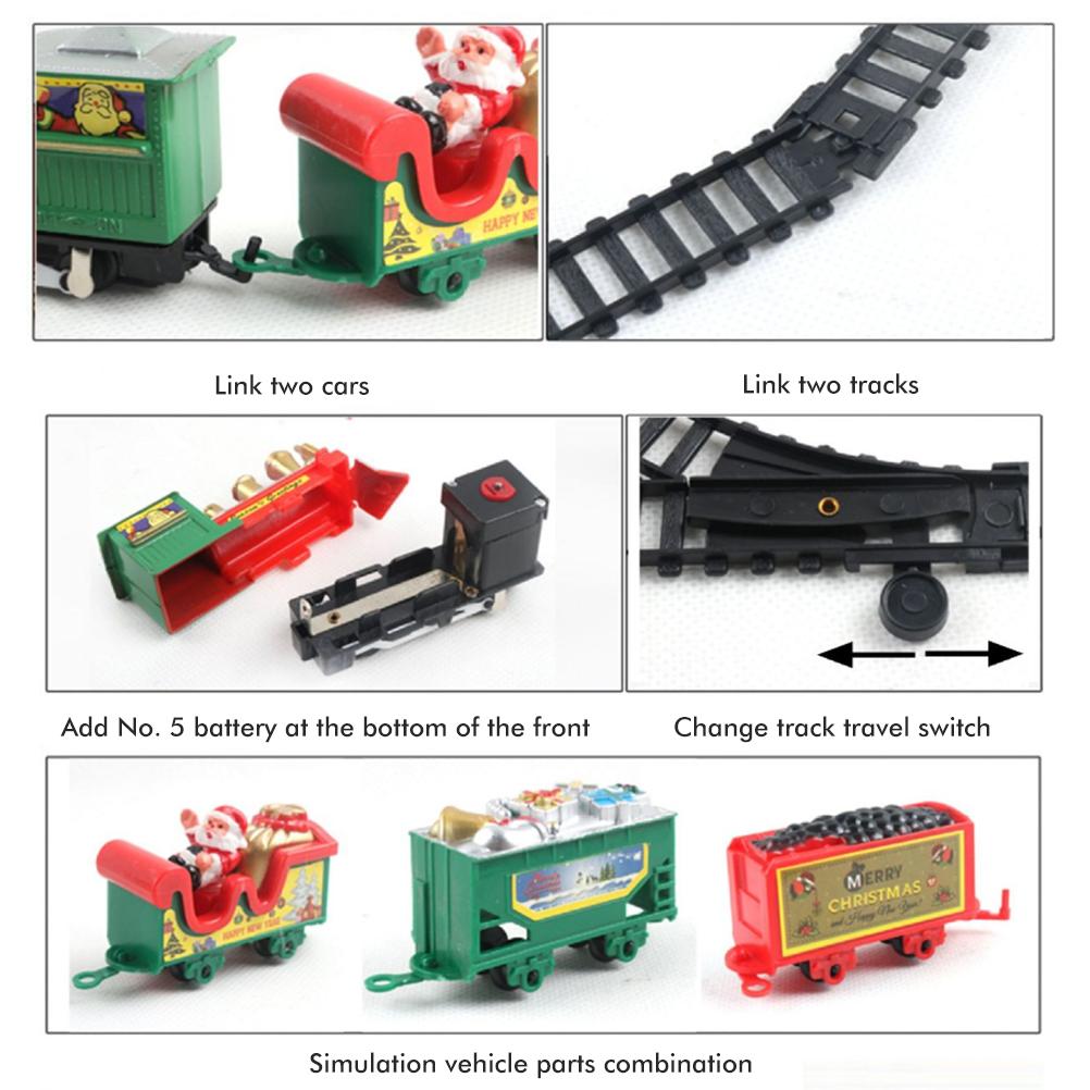 Christmas Electric Train Set for Children Electric Railway Train Set Battery Powered Santa Train Party Home Xmas Tree