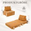 A comfortable armchair made of corduroy – a fold-out sofa bed with wooden legs, ideal for small apartments and bedrooms (Orange-colored corduroy)