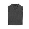 MD Autumn New Women Clothes Gray Simple Soft Glutinous Fleece Blended V-neck Knitted Vest Vest 5769593