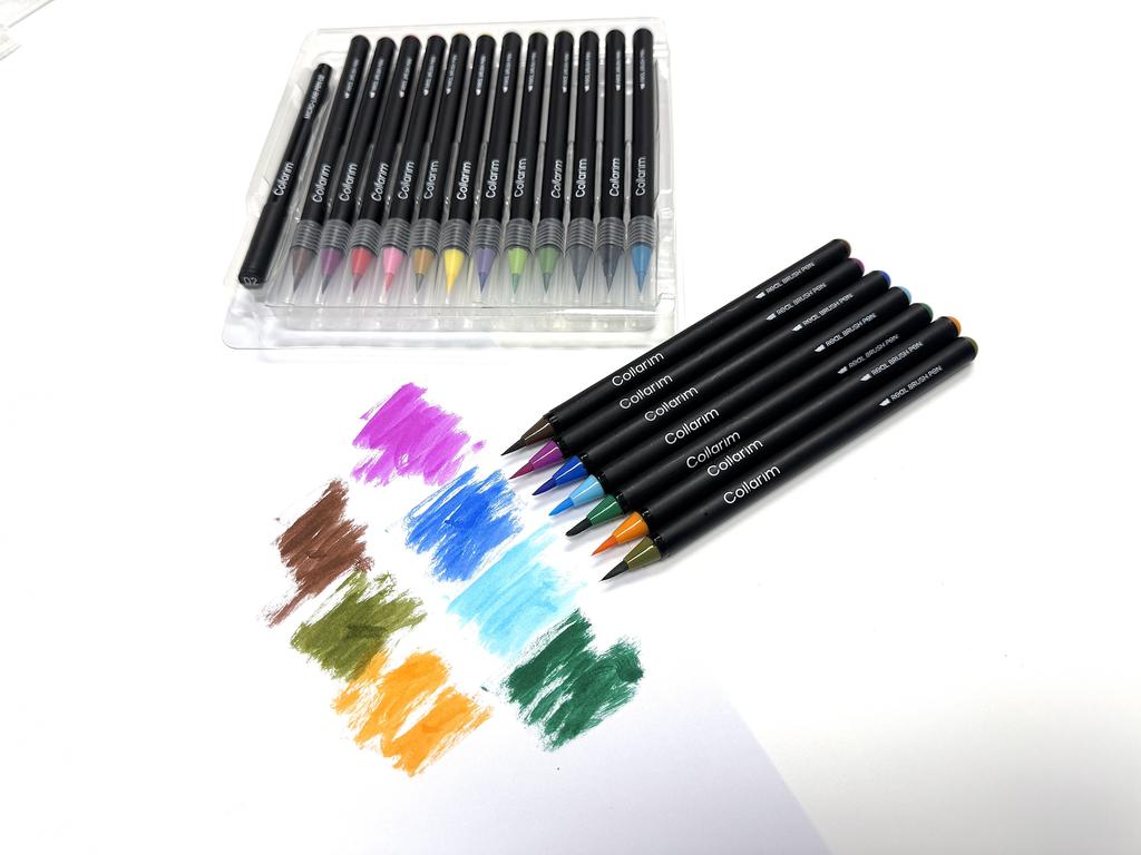 24 Colors Watercolor Brush Pens Set - Includes Water Brush & Fineliner Pen for Calligraphy