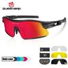 Queshark 4 Lens Men Women Polarized Cycling Sunglasses MTB Road Bike Sport Eyewear Riding UV Mirror Glasses Bicycle Goggles