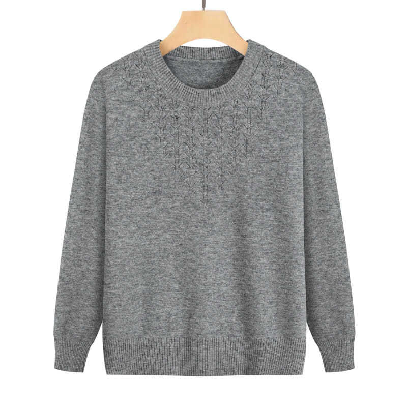 Новый осенний стиль, пуловер для мамы среднего возраста, топ-свитер для пожилой бабушки