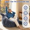 Starry Snow Fox Bean Bag Chair,Bean Bag Sofa,Indoor Soft Fluffy Animal Shaped Bean Bag Seat for Bedroom,Living Room