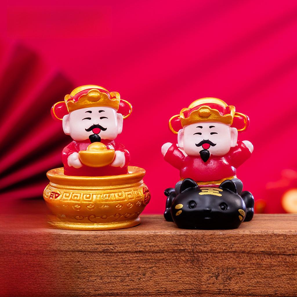 Festive Resin Fortune God Miniature Decoration For Prosperity And Luck