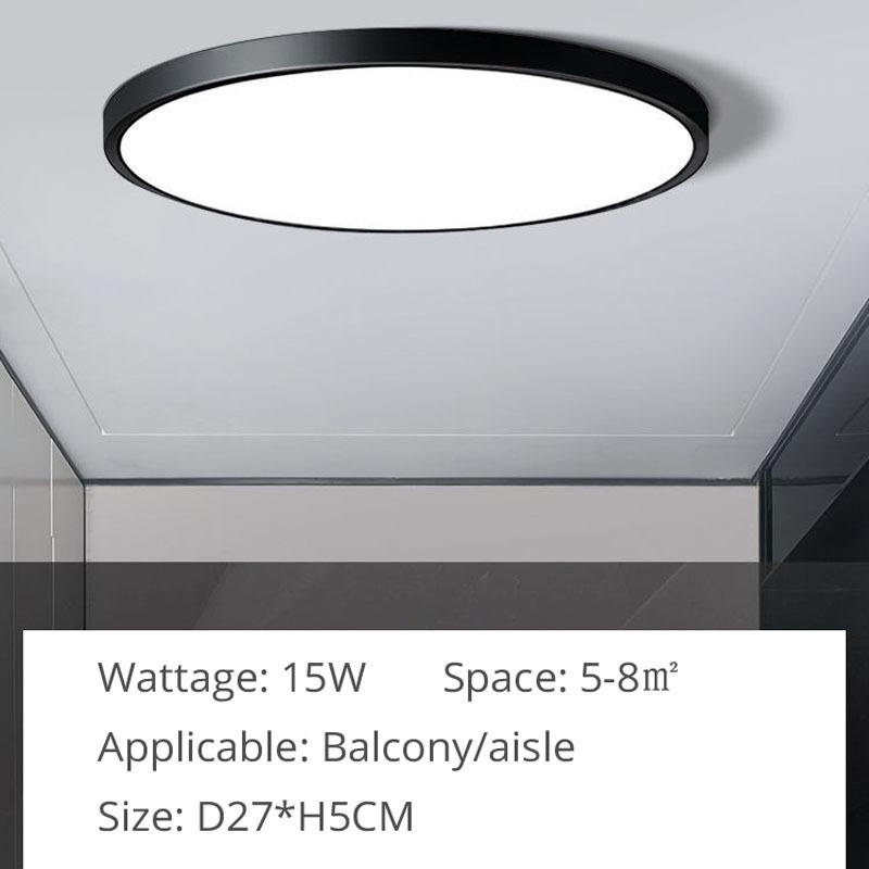 Простой ультратонкий круглый светодиодный потолочный светильник, черно-белый, для спальни, кабинета, балкона, потолочный светильник, современный домашний декор, осветительные лампы