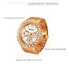 JEWELRYWE Ring Ring Watch Installation Ring Watch Time Check Decoration Clock Fashion Large Number Dial Ring Watch Couple Rose Gold Women's