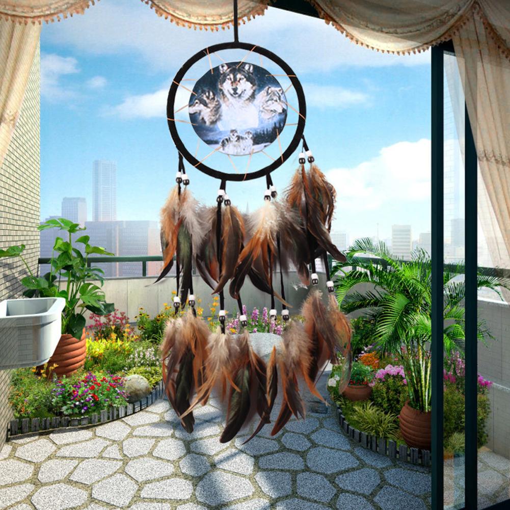 Bedroom Crafts Art Gift Dream Catcher Home Decor Wolf Head Wall Hanging Sleeping