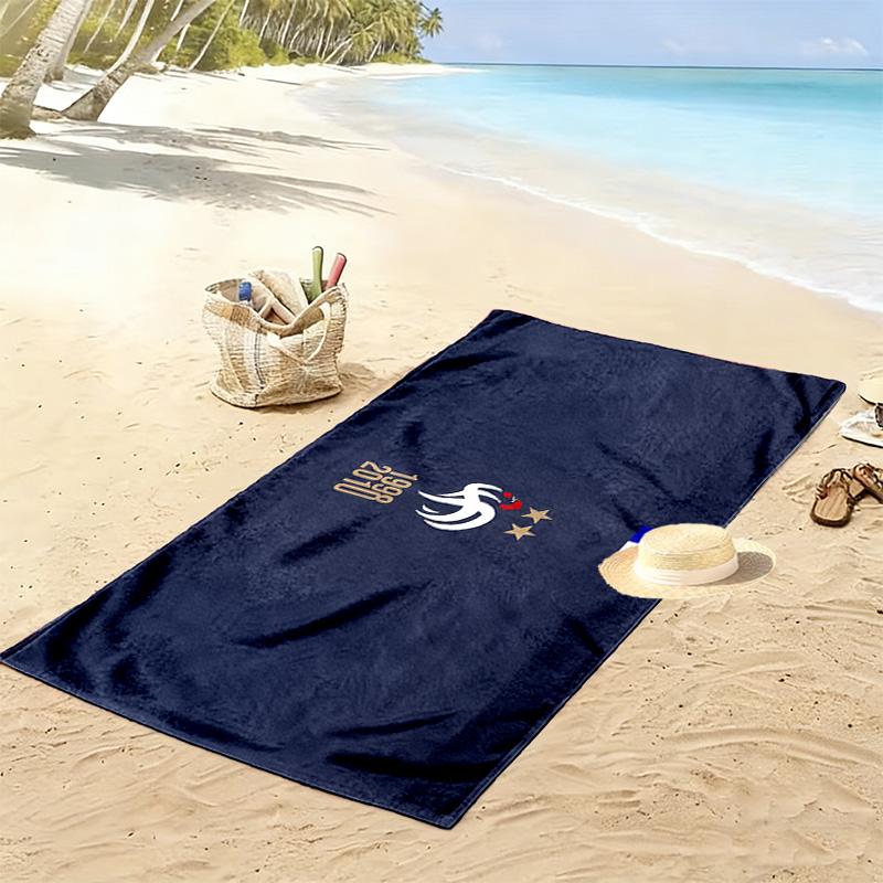 French Football Federation Print Beach Towel, Large Soft Quick Dry Towel for Beach Camping Swimming