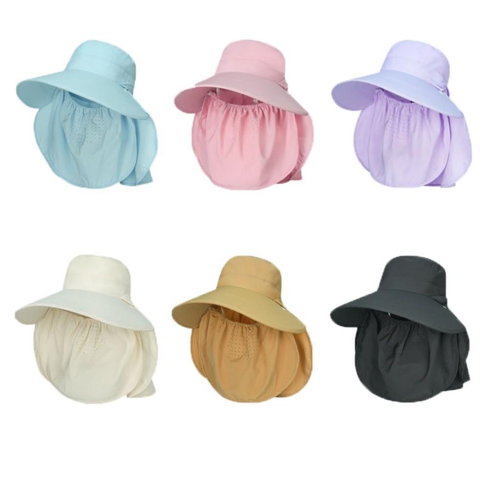 Adjustable Sunshade Shawl Cap Face Cover Neck Protection Cap Portable Picking Tea Hat  Travel
