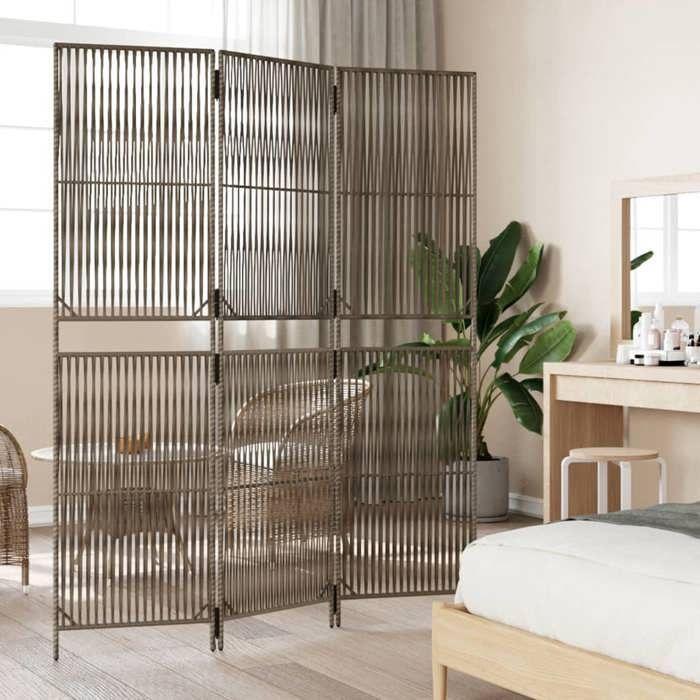 VidaXL Room Divider 3 Panels, Room Separator, Privacy Screen, Living Room Bedroom Screen, Modern, Grey 365390
