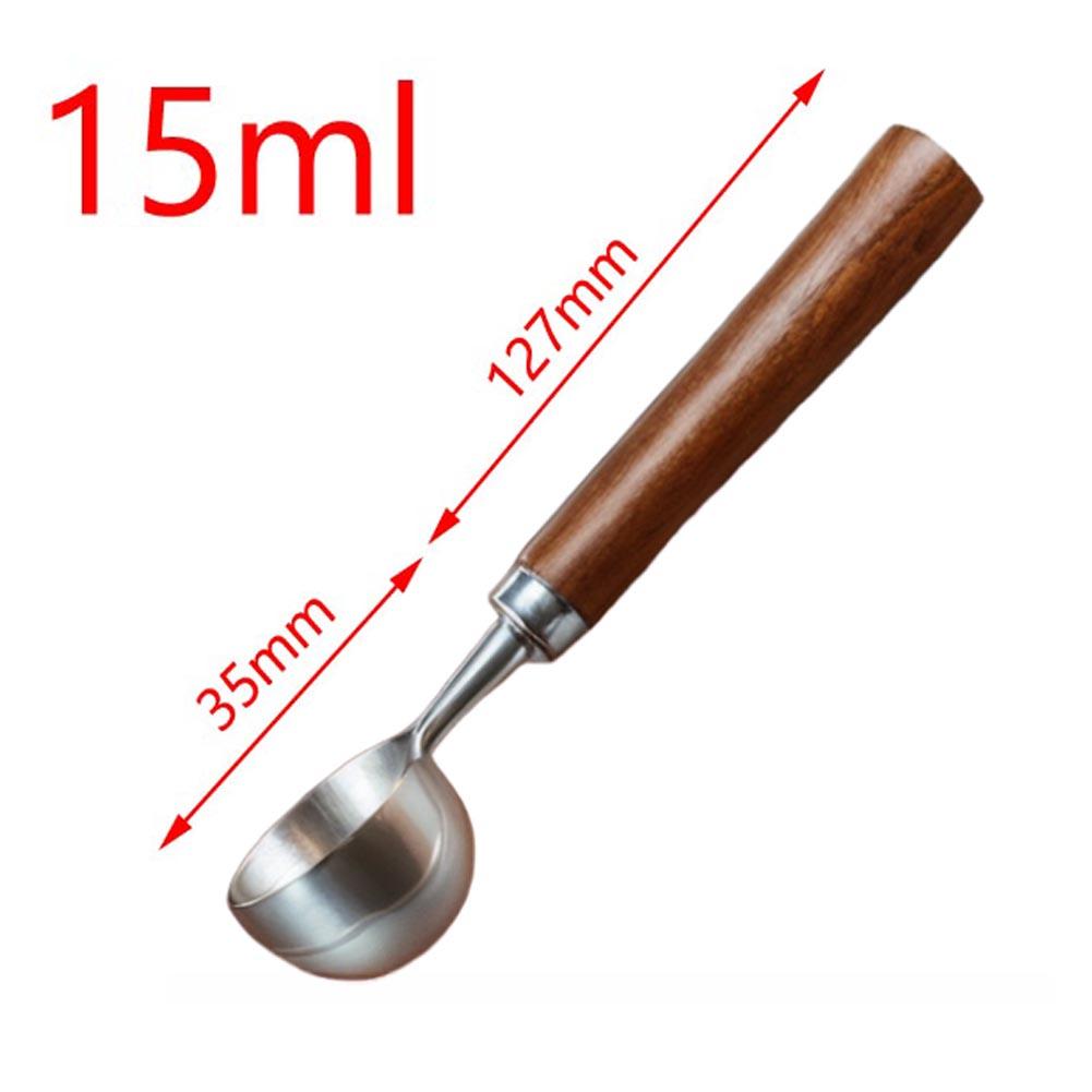 Кофейная ложка из нержавеющей стали марки 304 с гладкой ручкой из ореха, мерная ложка 15 мл или 30 мл для пуровера и