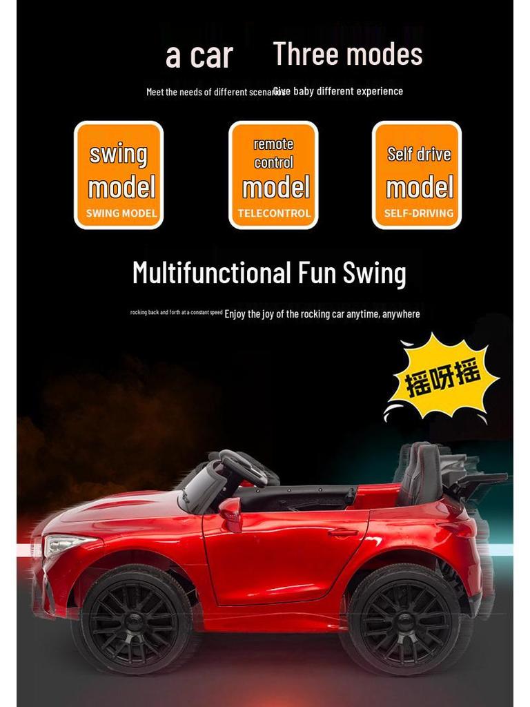 Электрический 4-колесный электромобиль с пультом дистанционного управления для мальчиков и девочек