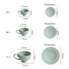2Pcs Mini Vertical Pattern Coffee Cup Plate Set Toy Dollhouse Miniature Dining Ware Model Doll House Accessories
