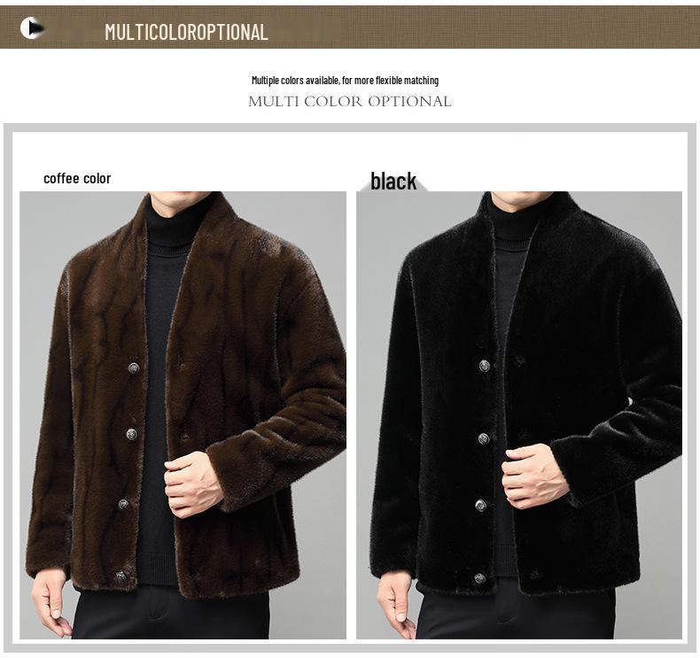 Мужской зимний шерстяной пальто-жакет свободного кроя на одной пуговице, цвет Золотистый Соболь, Вельвет, Зима 2025