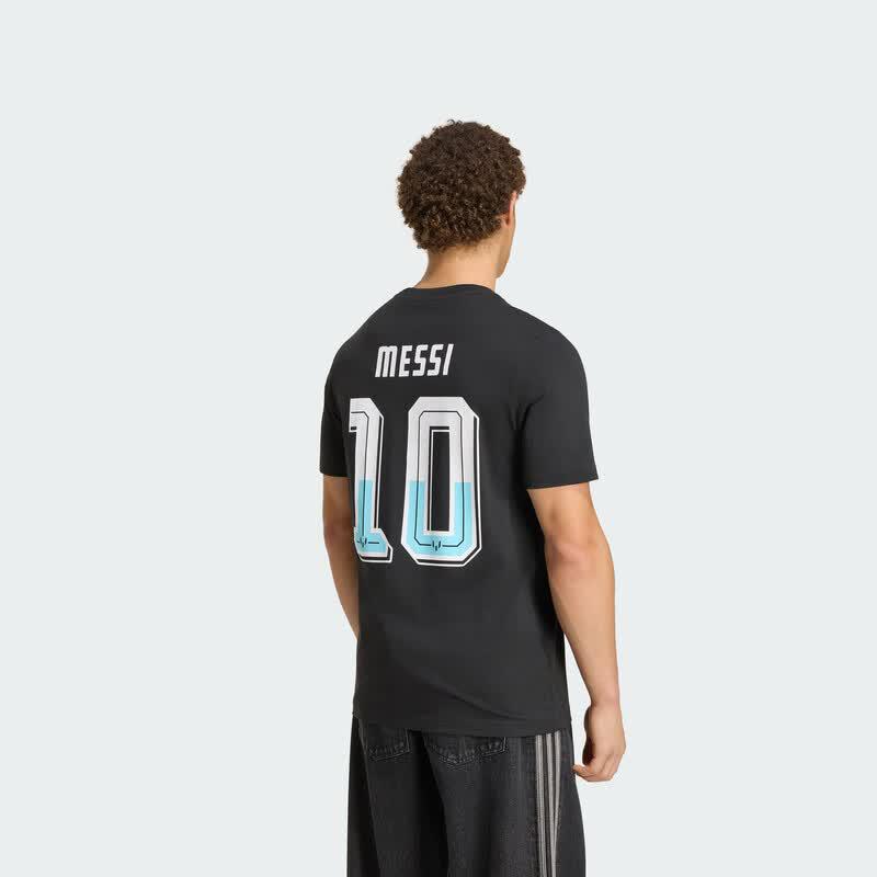 adidas Мужская хлопковая футболка с коротким рукавом для футбола серии Messi