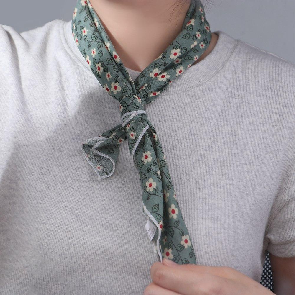 Wraps Female Shawl Cotton Linen Small Square Scarf Printed Scarf Korean Style Scarves Silk Scarf