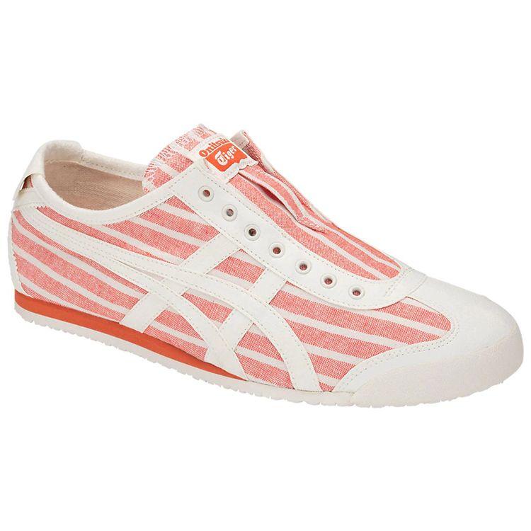 ONITSUKA TIGER Кроссовки-слипоны унисекс в кремово-оранжевую полоску Mexico 66 1183A239-801