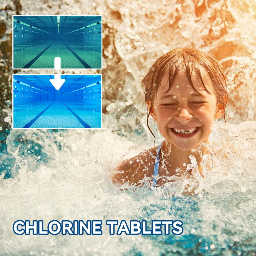 Clarifying And Decontamination Of Swimming Pool Quality, Removing Odor, Multi Purpose Cleaning Effervescent Tablets