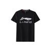 Li Ning Sports Fashion Series Big Logo Casual Round Neck Short Sleeve T-Shirt Men Tops Black ATSQ163-1