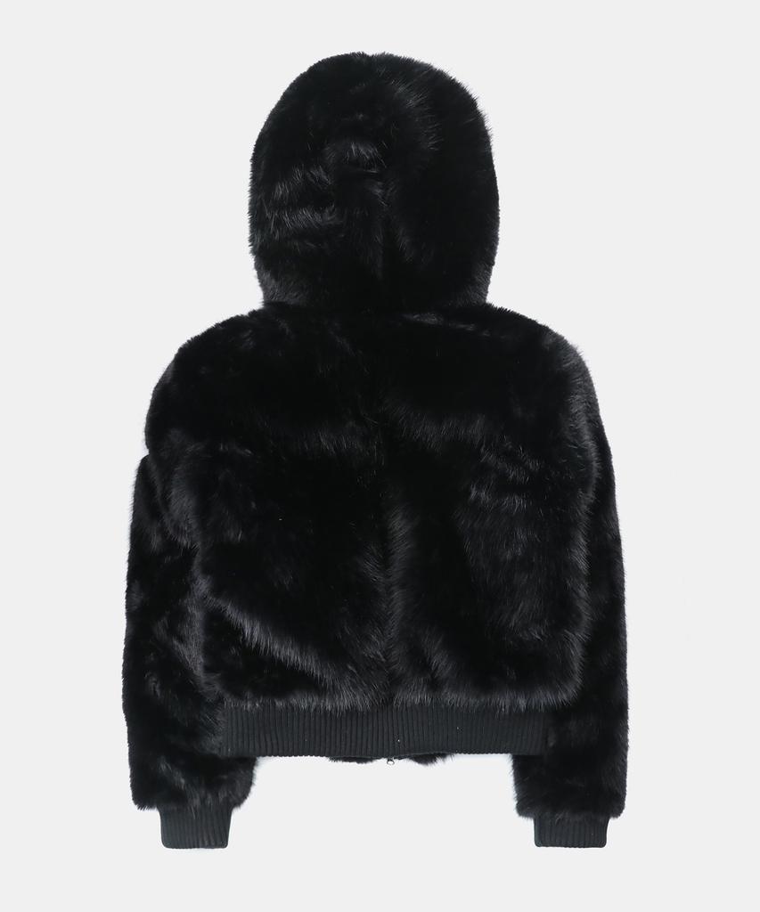 Badblood Viper 81 Hooded Fur Jacket - Black