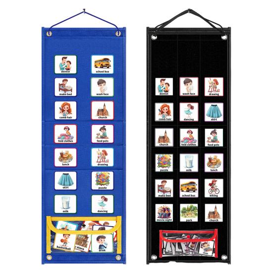 1 комплект, детское визуальное расписание, 2-в-1, инструмент для ежедневного рутинного обучения, складной детский визуальный график для домашней школы